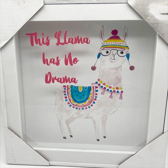 NEW Set of 2 Llama Framed Wall Art Shadow Box Wall Hangings - Picture 2 of 3